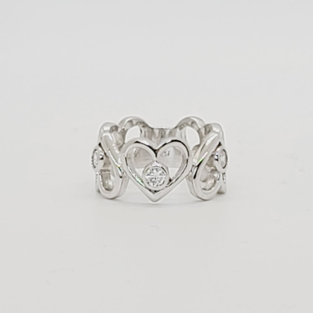 925 Sterling Silver White Gold Plated ring sz4.5